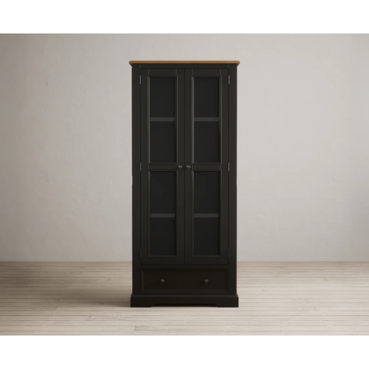 Charlton Oak and Black Painted Glazed Display Cabinet – image 4