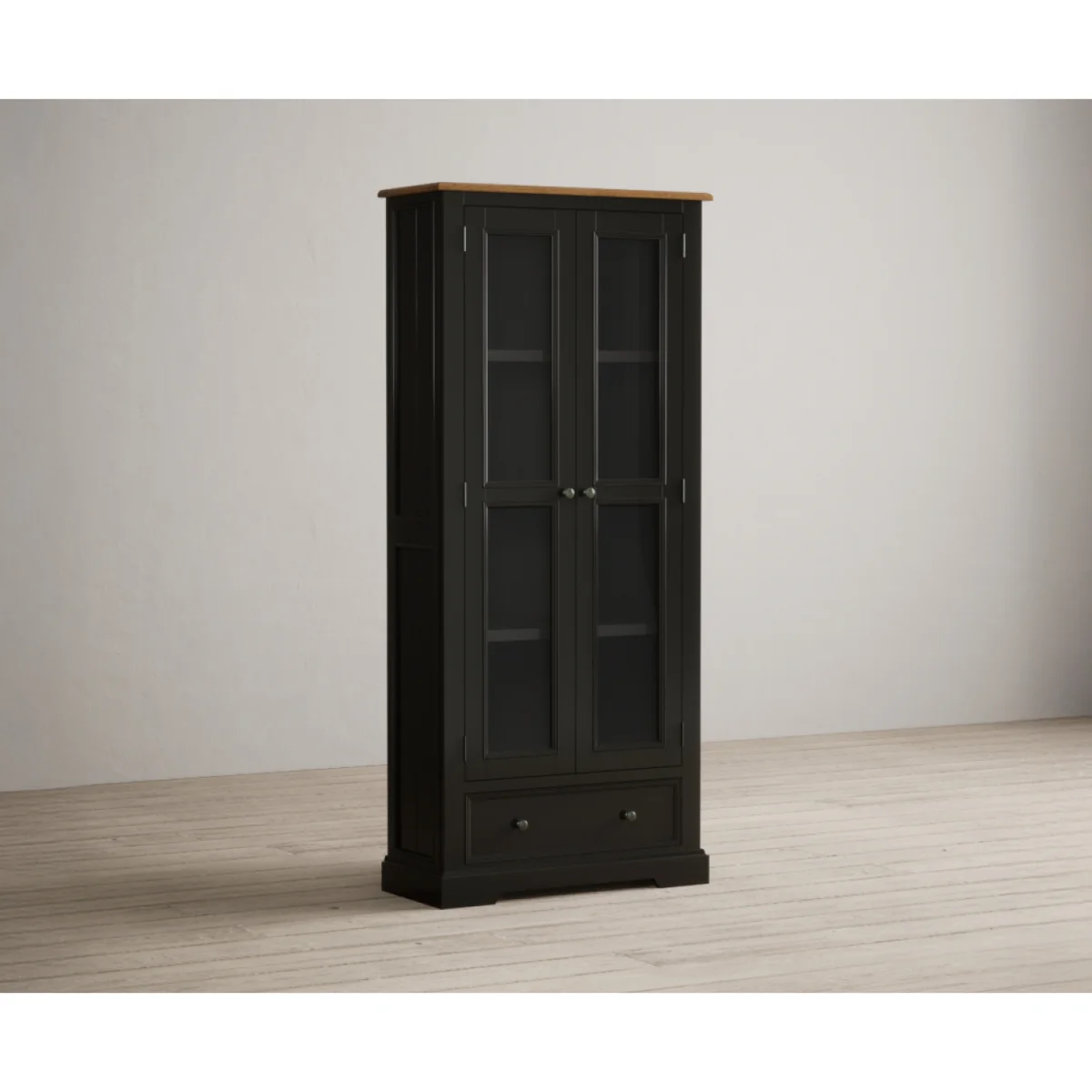 Charlton Oak and Black Painted Glazed Display Cabinet – image 5