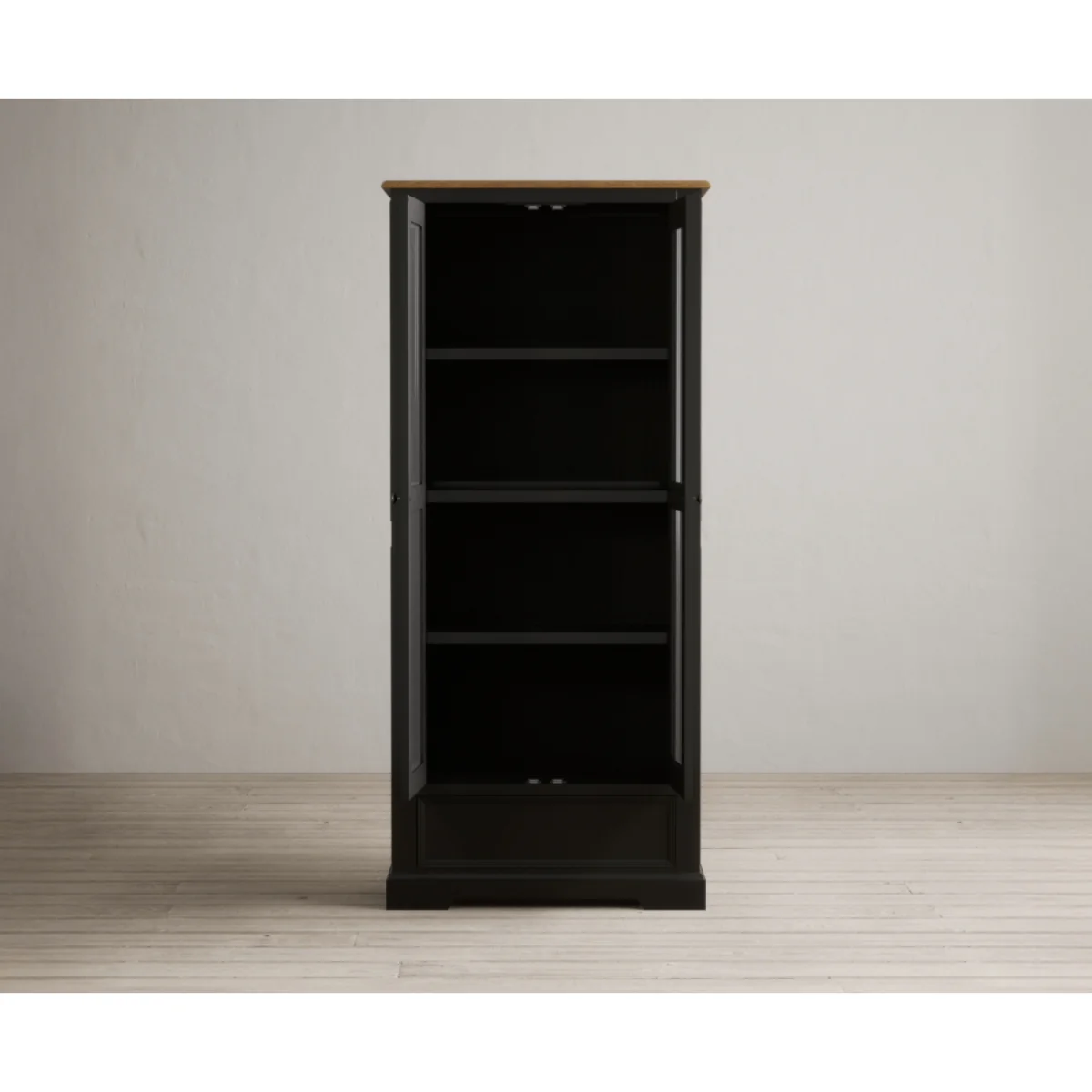Charlton Oak and Black Painted Glazed Display Cabinet – image 6