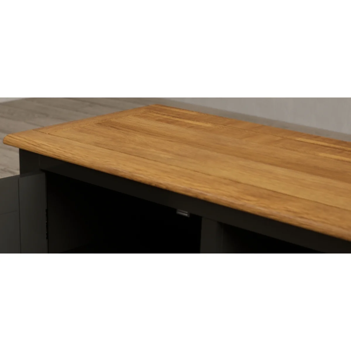 Charlton Oak and Black Painted Glazed Display Cabinet – image 10