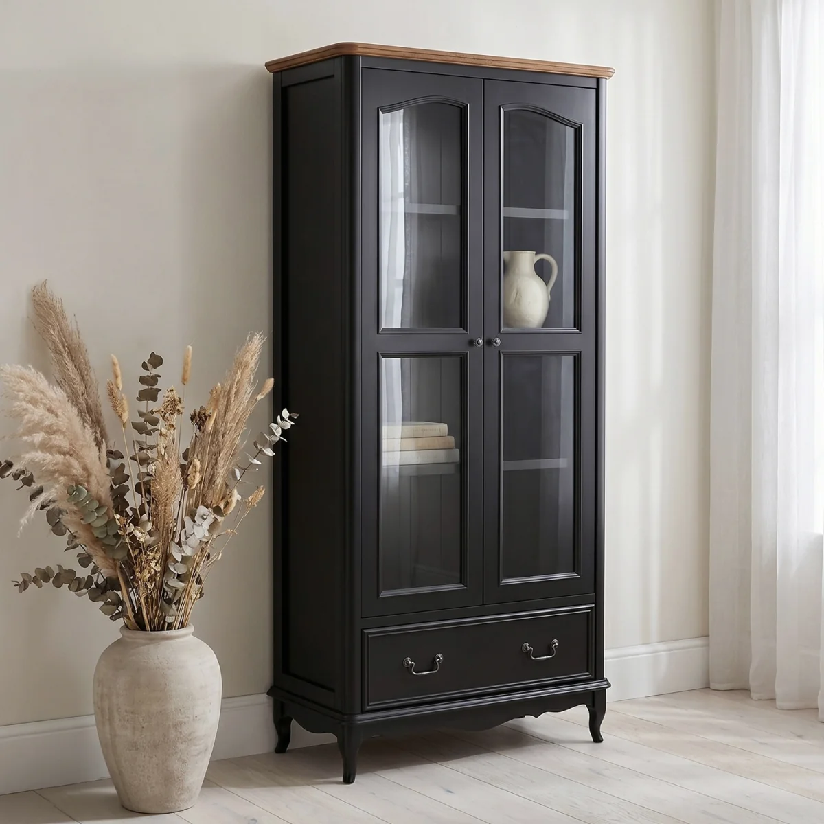Chateau Noir Oak and Black Painted Display Cabinet – image 2