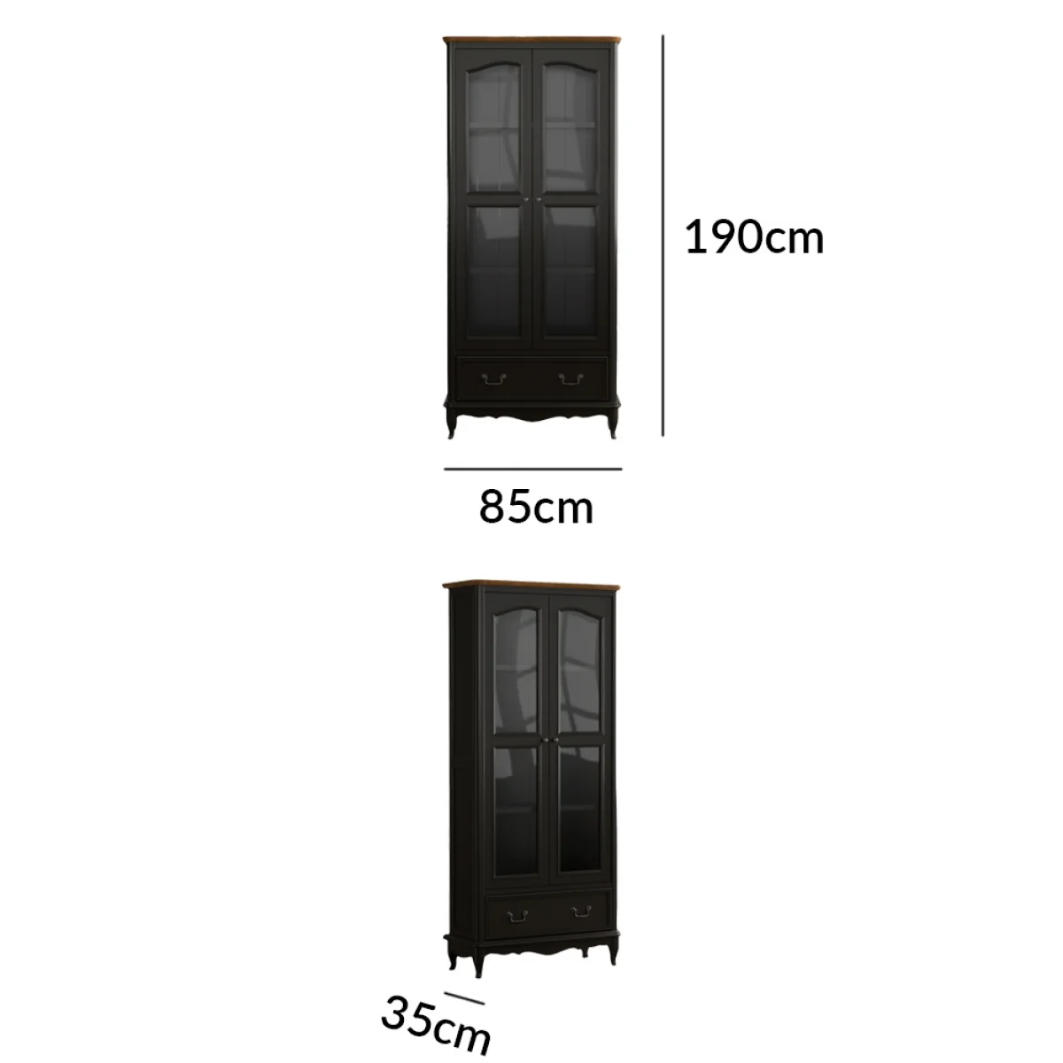 Chateau Noir Oak and Black Painted Display Cabinet – image 12