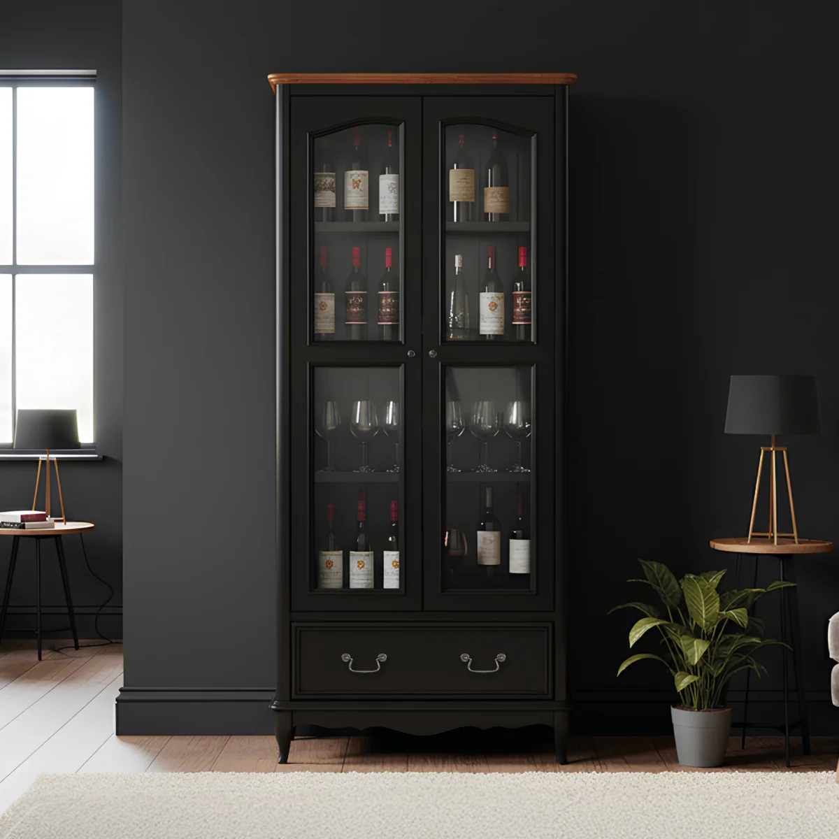 Chateau Noir Oak and Black Painted Display Cabinet – image 3