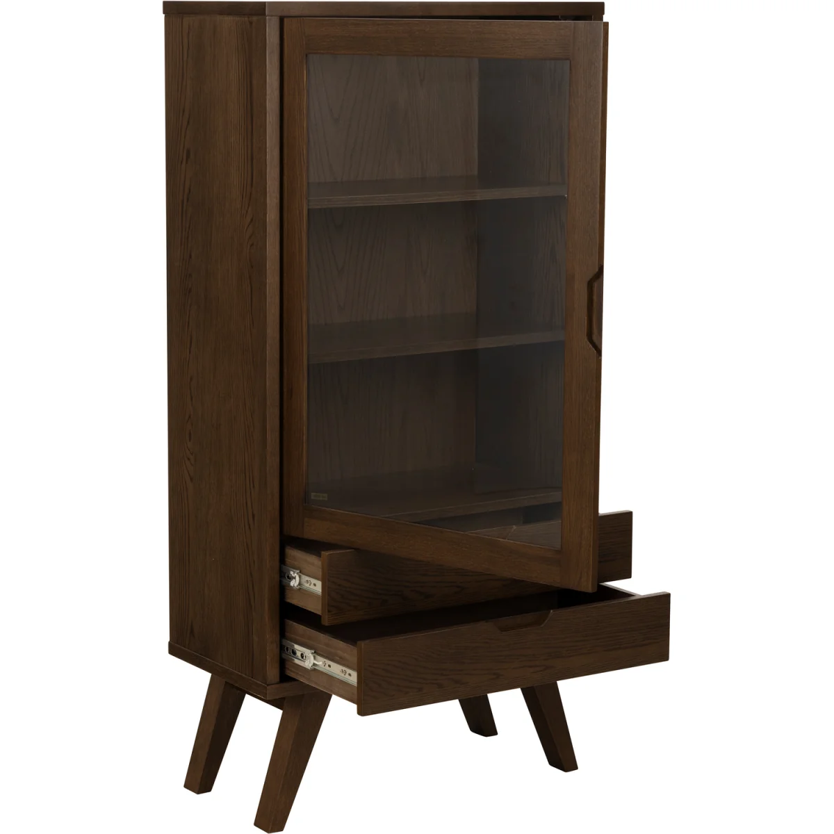 A-Line Display Cabinet with 2 Drawers and 2 Shelves - White Oak – image 5