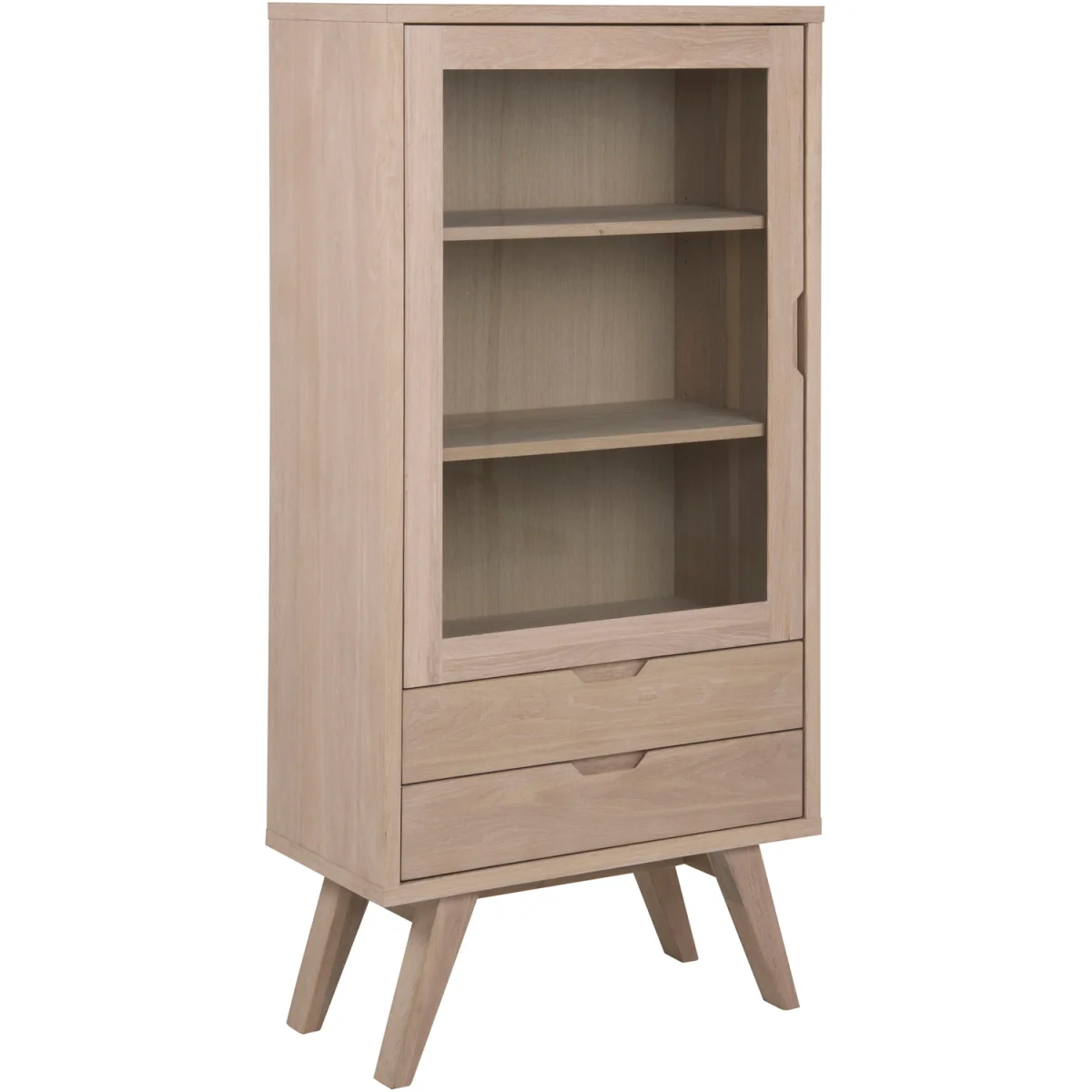A-Line Display Cabinet with 2 Drawers and 2 Shelves - White Oak – image 8