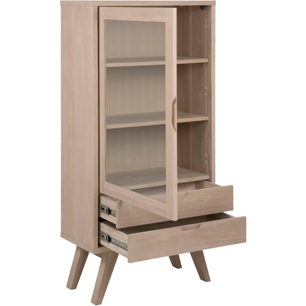 A-Line Display Cabinet with 2 Drawers and 2 Shelves - White Oak – image 9