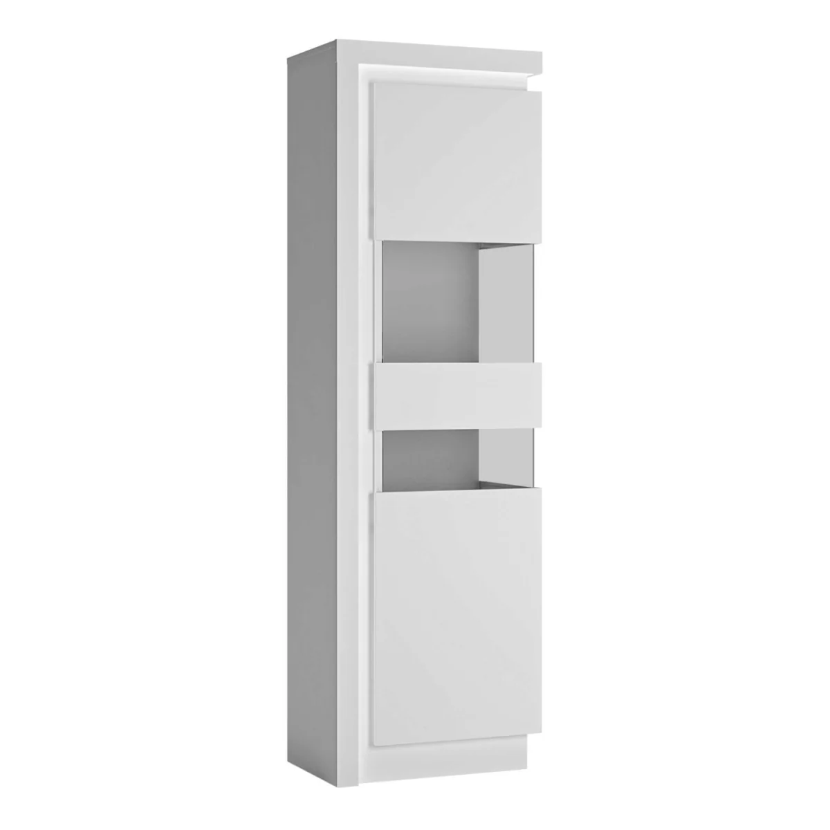 Hjorring Matt Tall Narrow Display Cabinet with LED Lights – image 2