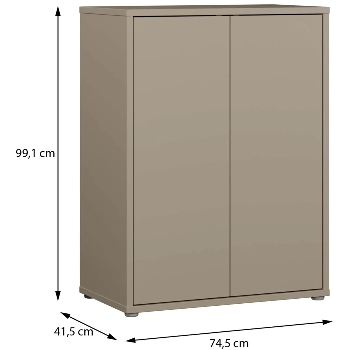 Alice Springs Tall 2 Door Cabinet with Push-Open Doors in Light Grey - Night Blue – image 17