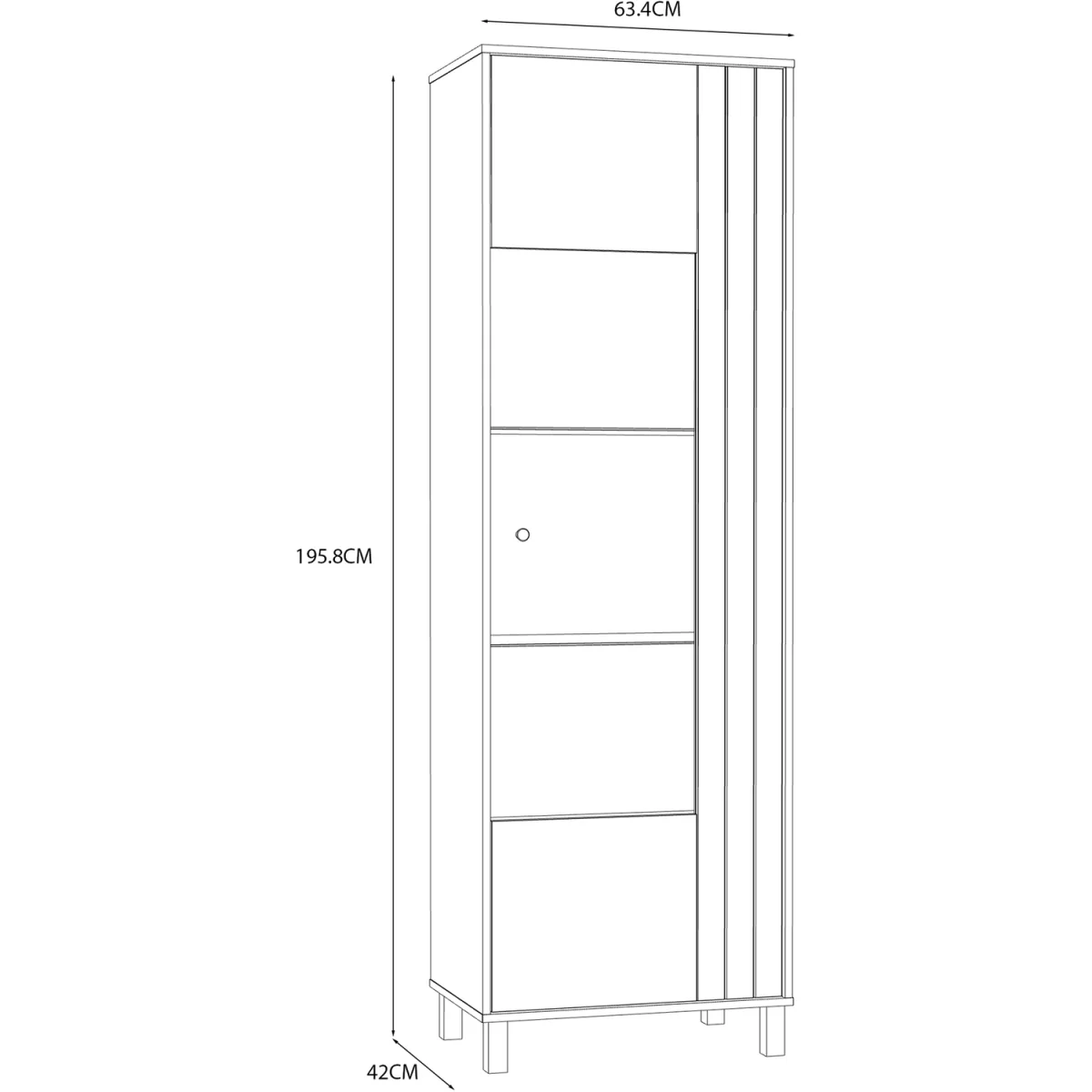 Grafton Glass Door Display Cabinet in Cream and Oak - Cream & Oak – image 7