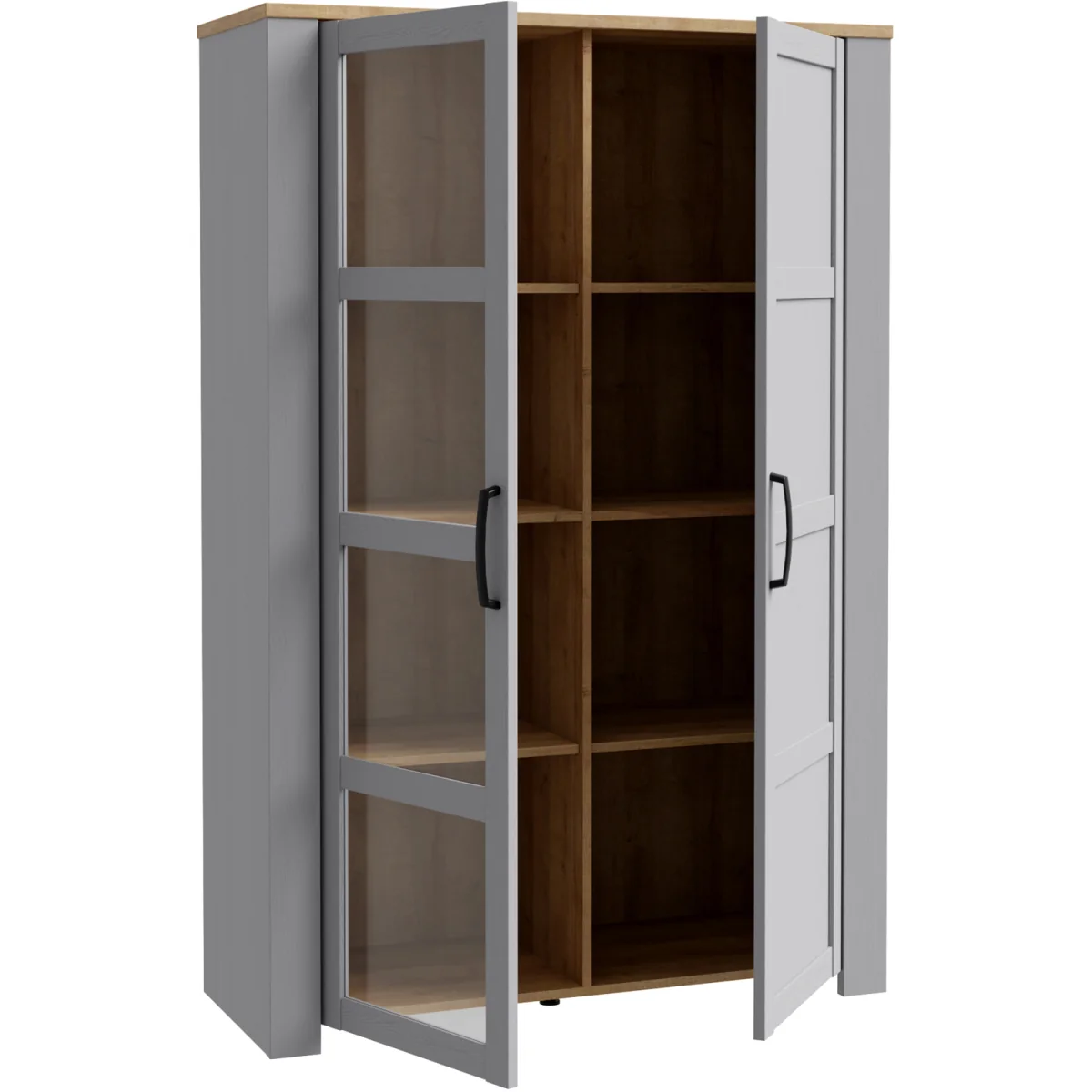 Bohol Display Cabinet inc. 2x LED Lights - Riviera Oak & Grey Oak – image 2