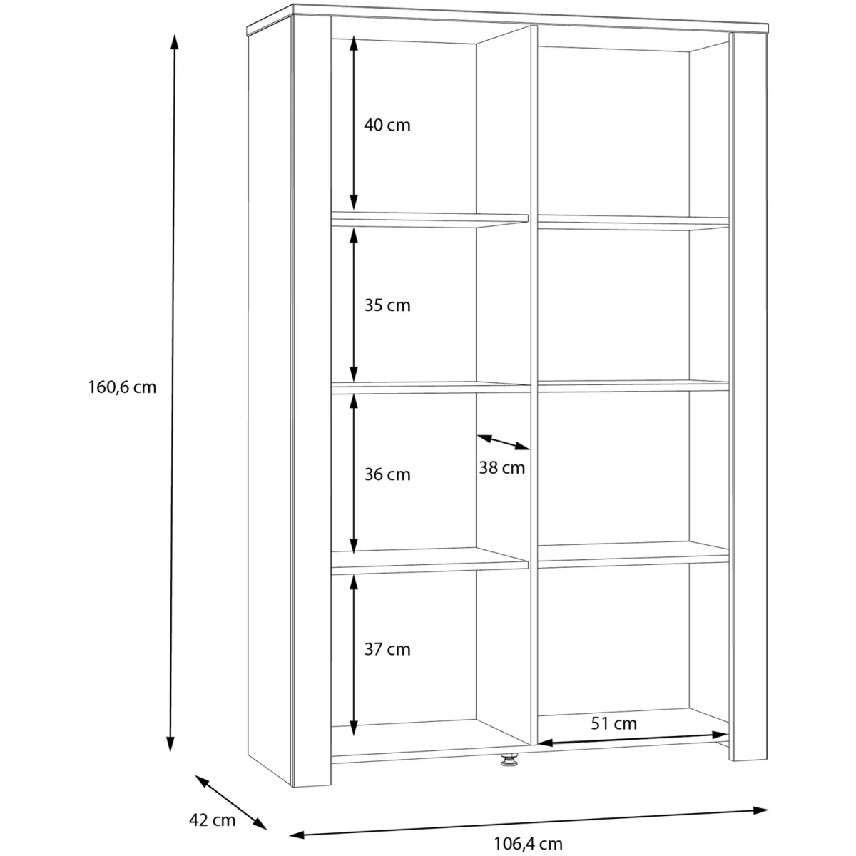 Bohol Display Cabinet inc. 2x LED Lights - Riviera Oak & Grey Oak – image 6
