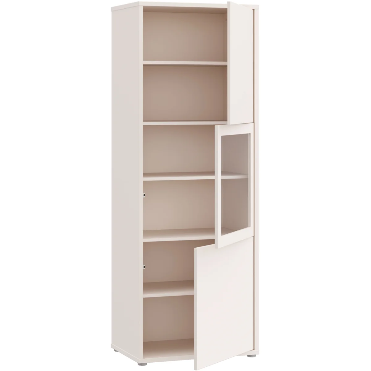 Alice Springs Narrow Display Cabinet with 3 Push-Open Doors in Sand - Sand – image 5