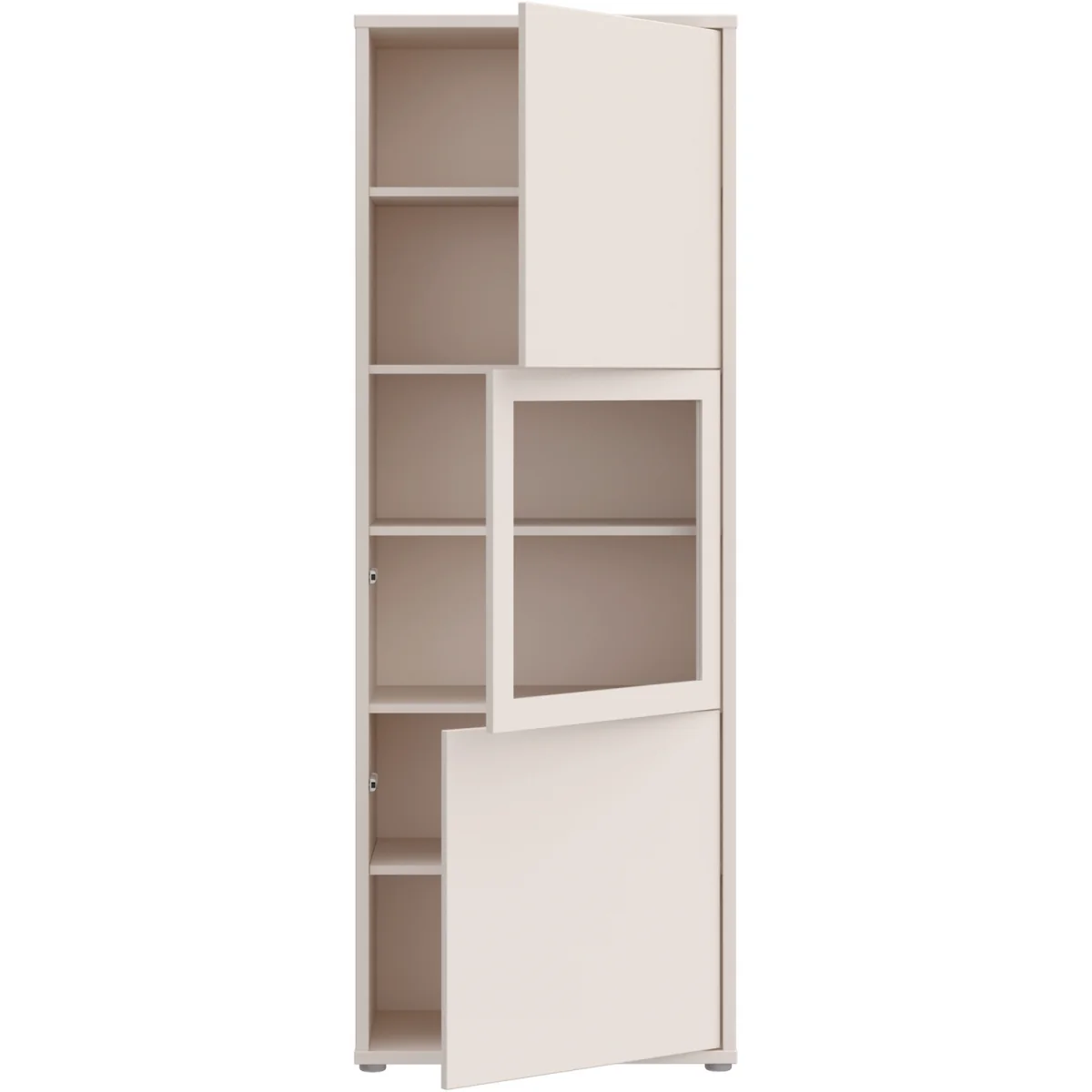 Alice Springs Narrow Display Cabinet with 3 Push-Open Doors in Sand - Sand – image 6