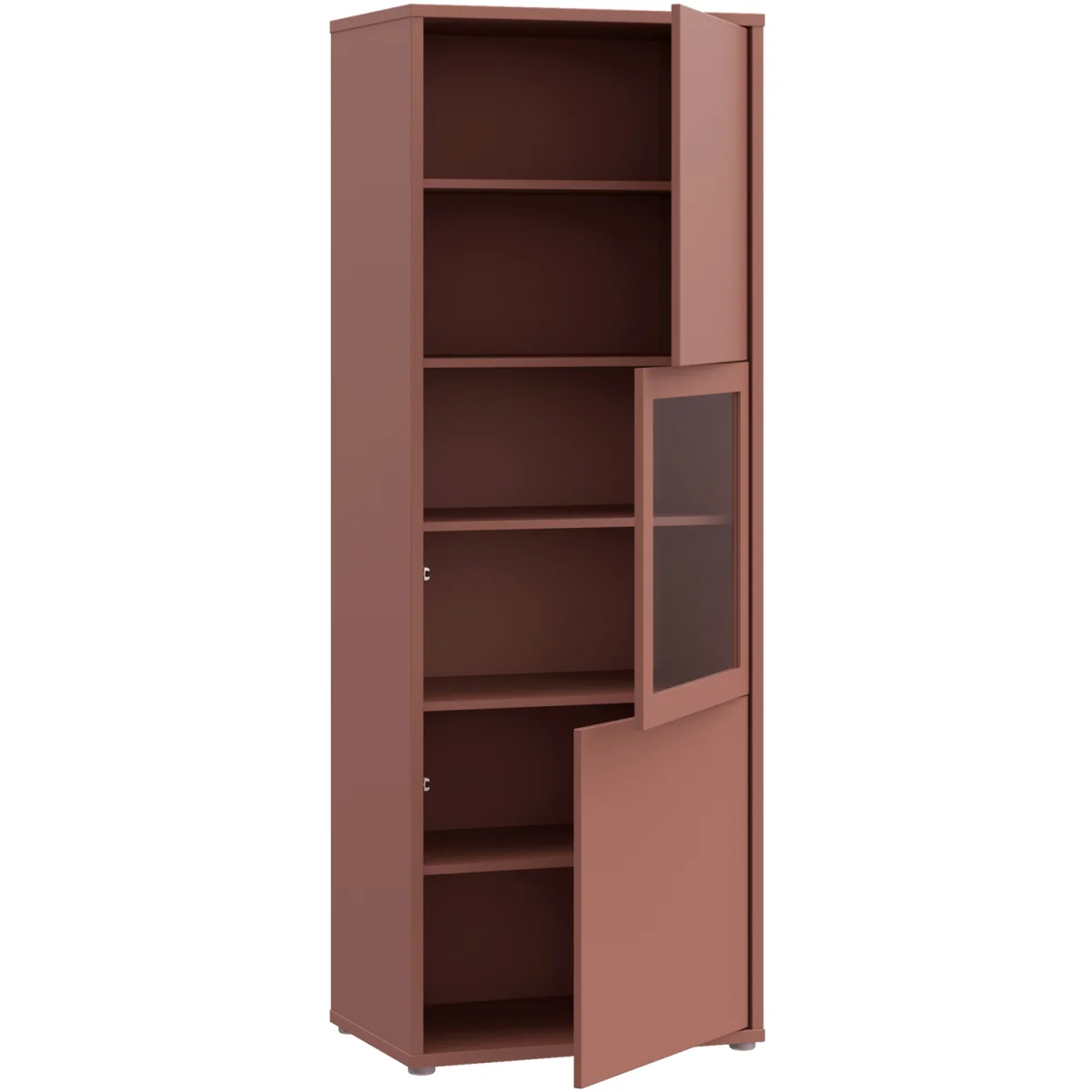 Alice Springs Narrow Display Cabinet with 3 Push-Open Doors in Sand - Sand – image 10