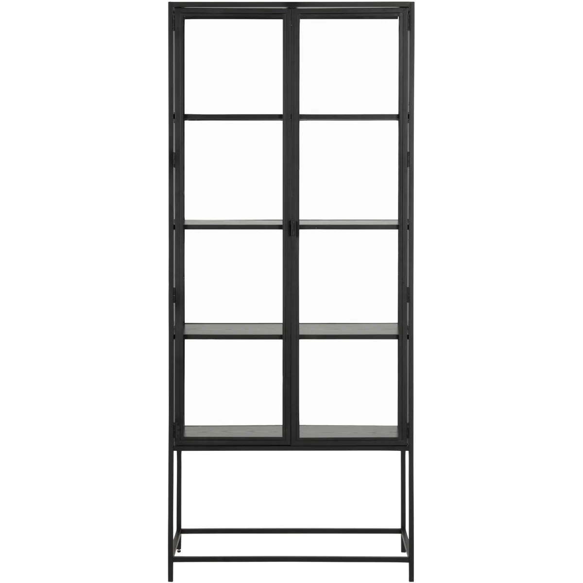 Seaford Tall Black Metal 2 Door Display Cabinet - Black – image 2