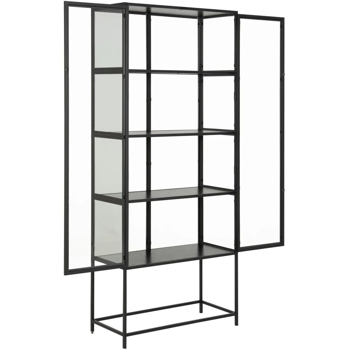 Seaford Tall Black Metal 2 Door Display Cabinet - Black – image 4