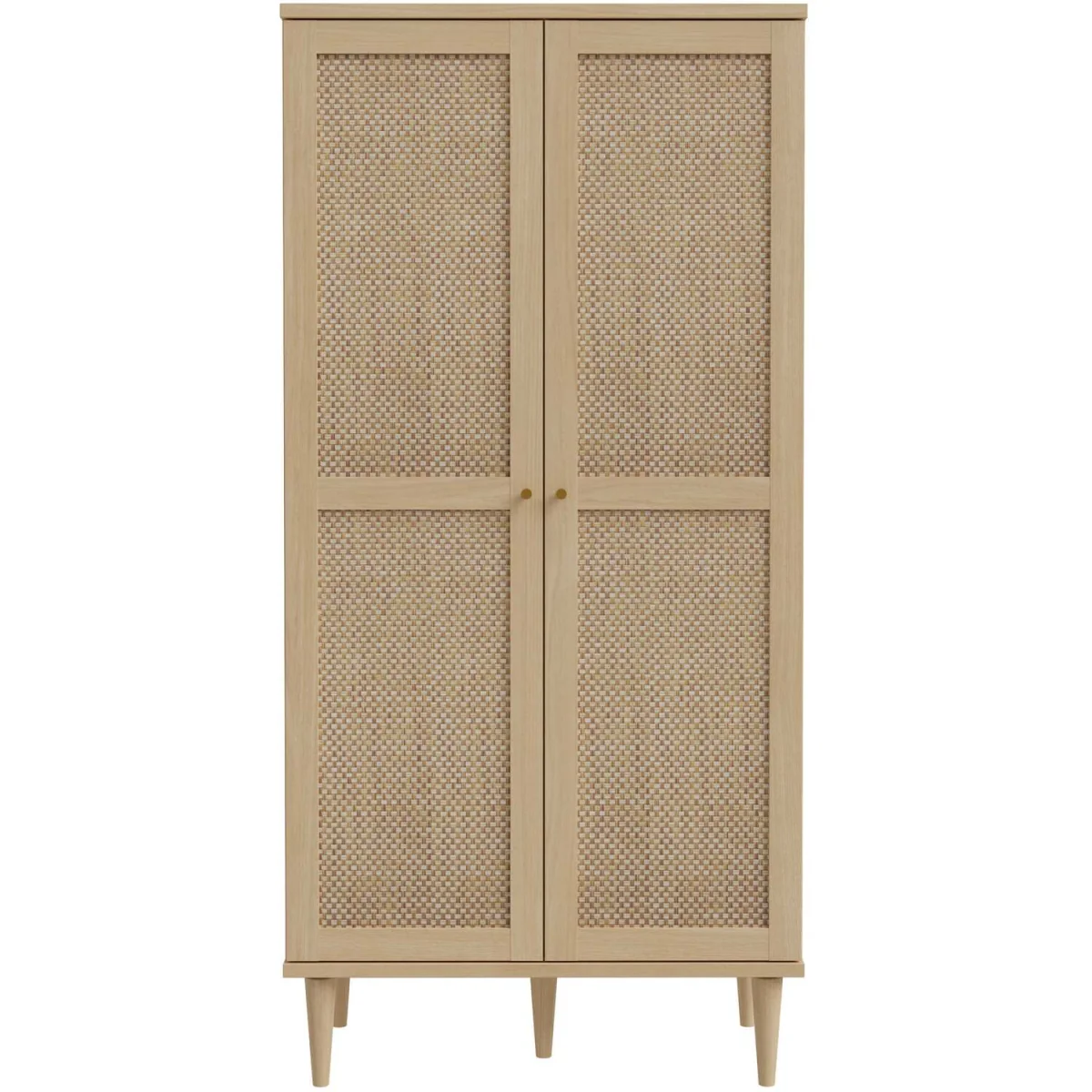 Mallowmoss 2-Door Tall Rattan and Wood Display Cabinet Natural Matt - Neutral – image 3