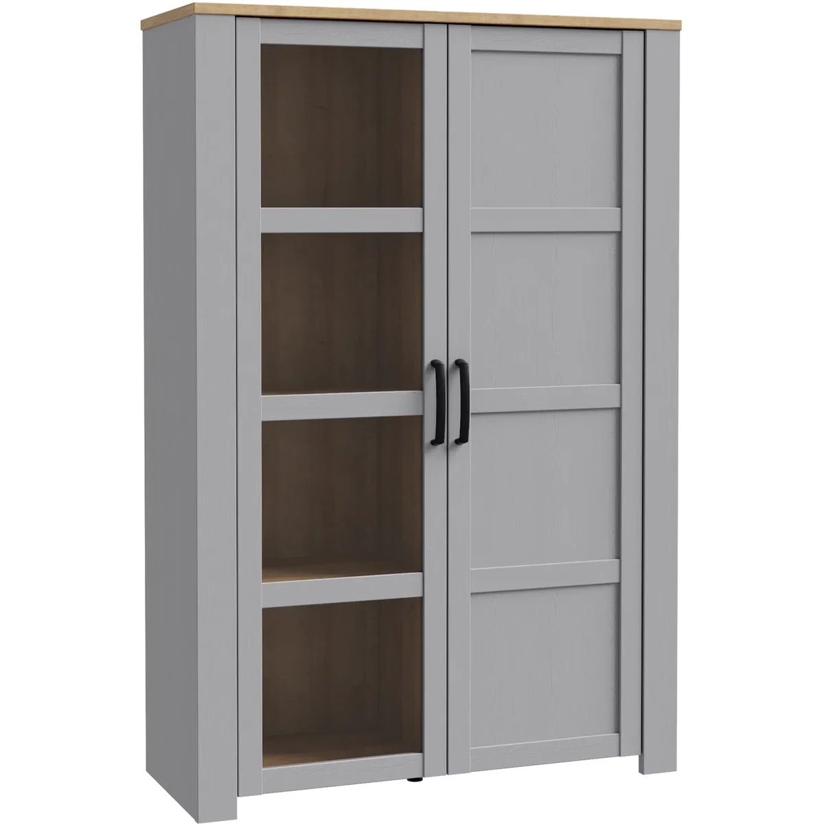 Bohol 2 Door Display Cabinet - Riviera Oak & Grey Oak – image 2