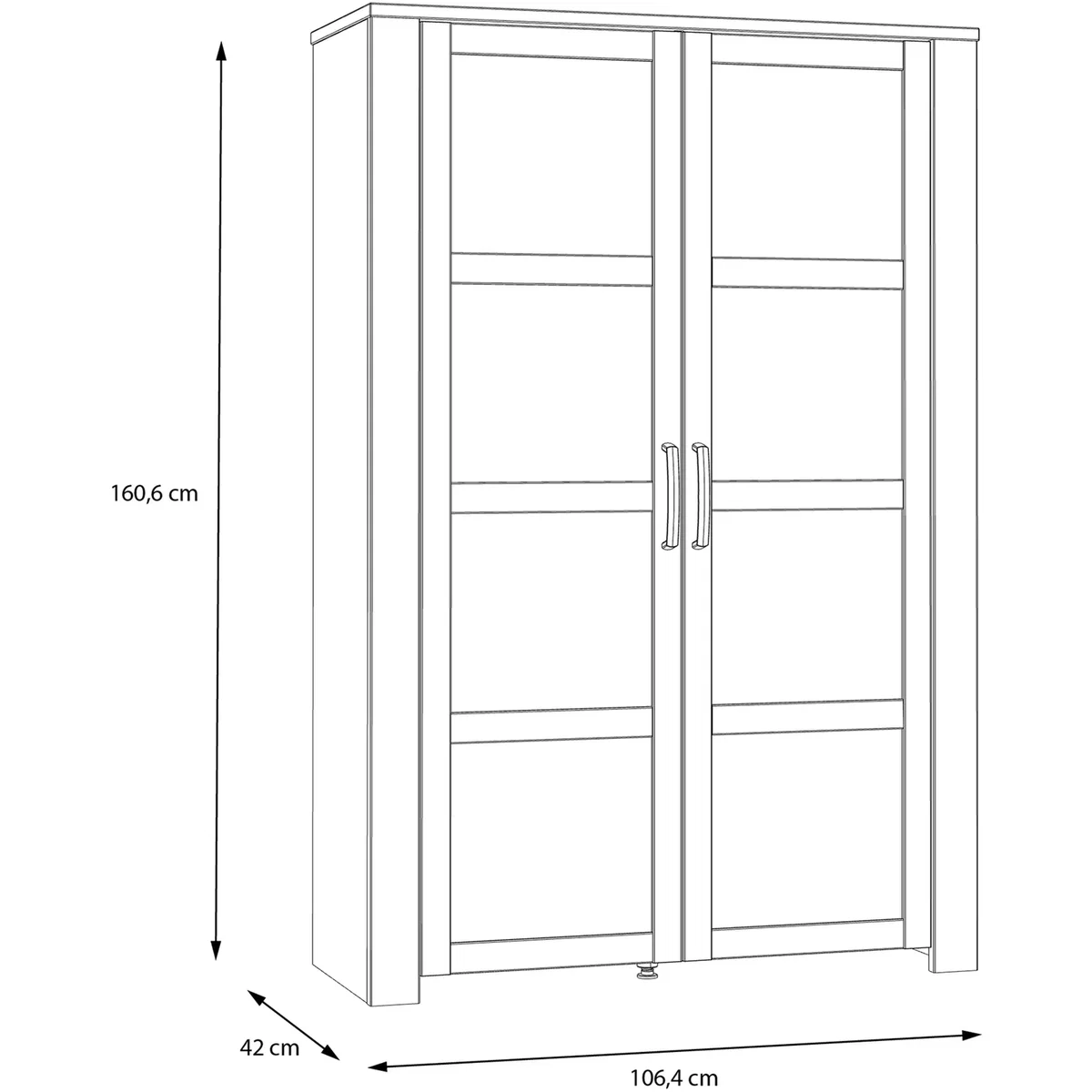 Bohol 2 Door Display Cabinet - Riviera Oak & Grey Oak – image 5