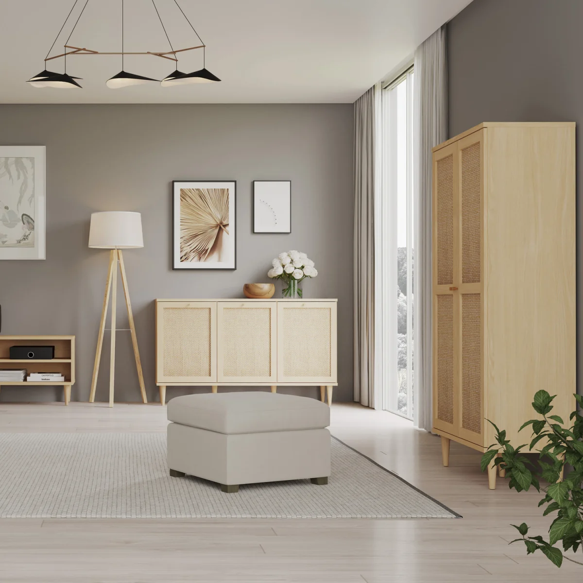 Calasetta 2 Door Display Cabinet in Rattan - Rattan – image 6