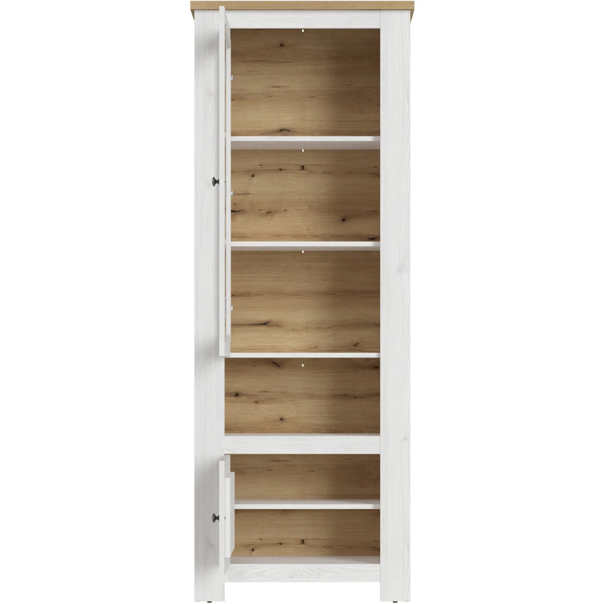 Celesto 2 Door Display Cabinet in White and Oak - White & Oak – image 5
