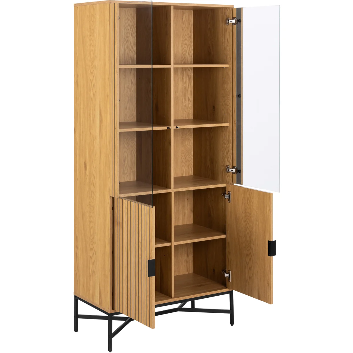 Jaipur Display Cabinet With 4 doors and 6 Shelves in Wild Oak - Wild Oak – image 2