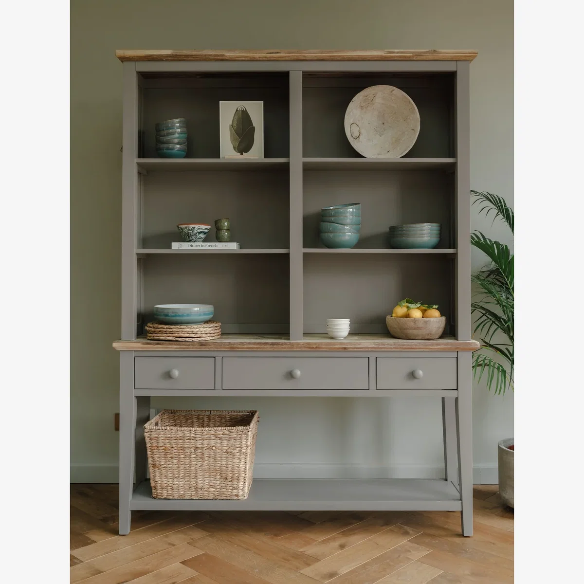 Florence Display Cabinet, Console Table and Hutch - White - Dove Grey – image 1