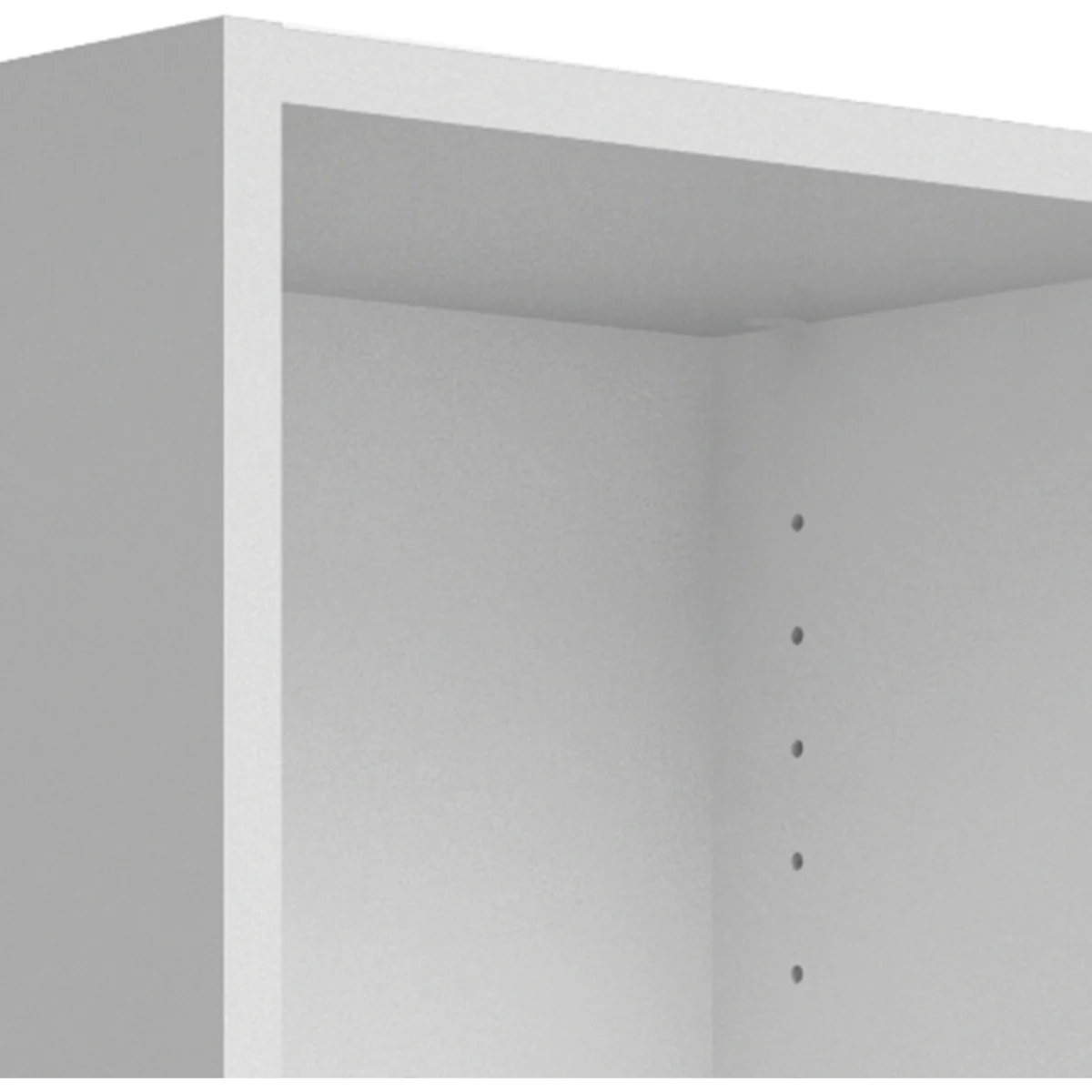 Basic Low Narrow Display Cabinet (2 Shelves) with Glass Door - White with Oak Door – image 2