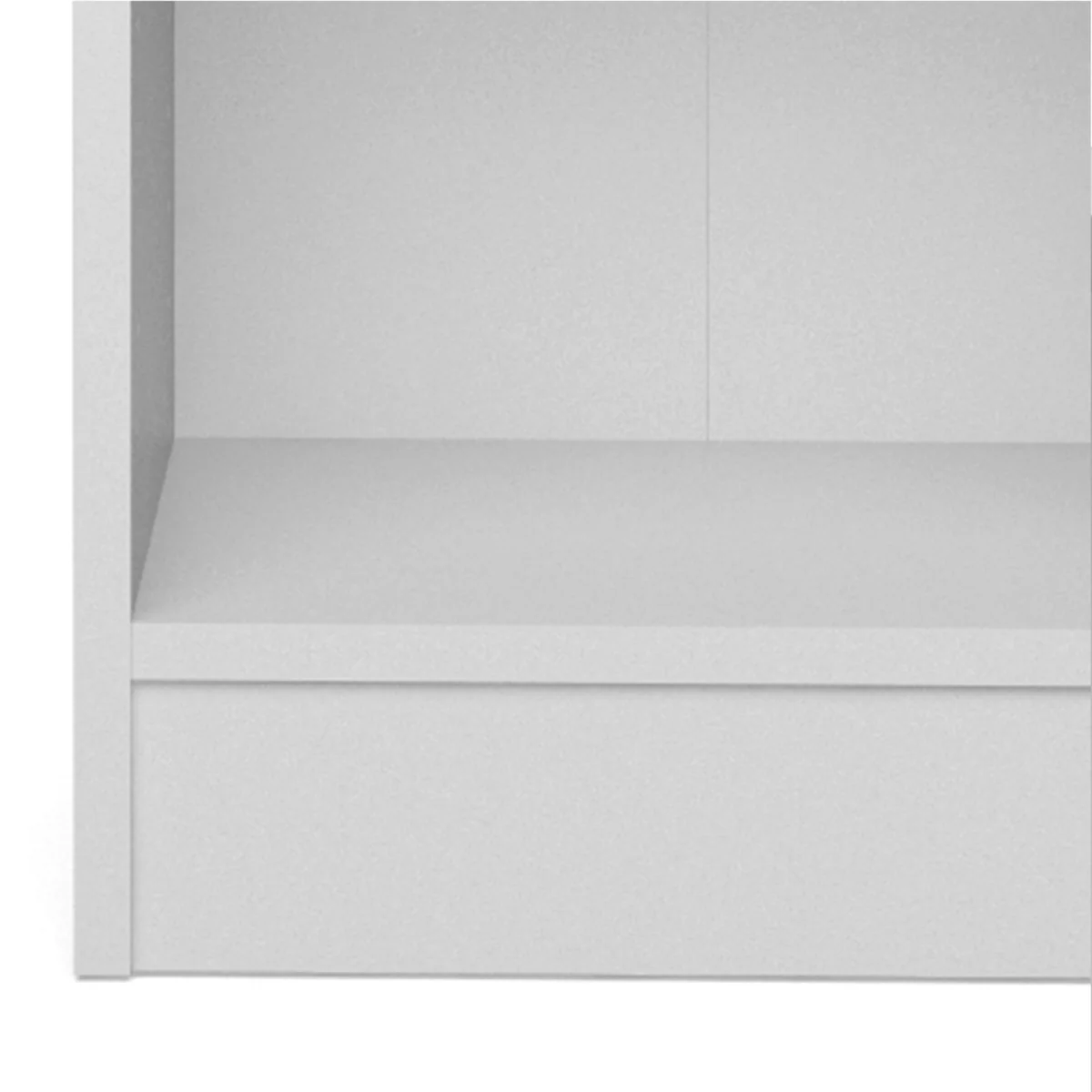 Basic Low Narrow Display Cabinet (2 Shelves) with Glass Door - White with Oak Door – image 3