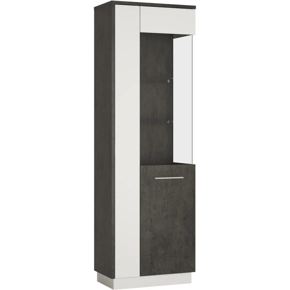 Zingaro Tall Glazed Display Cabinet (RH) - White & Black – image 3