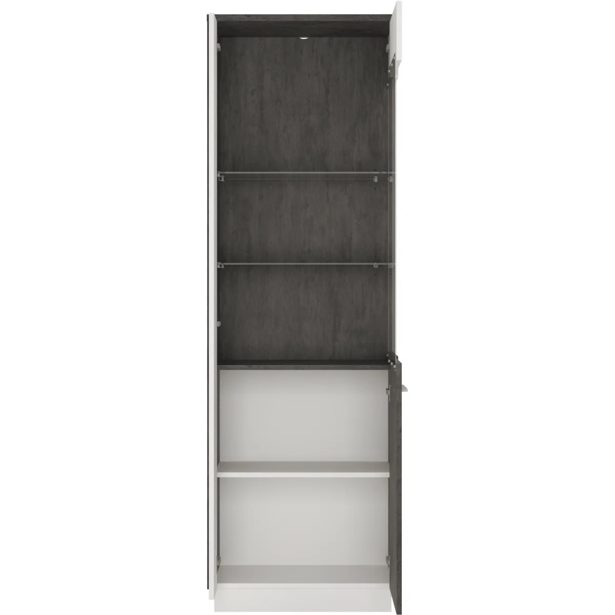 Zingaro Tall Glazed Display Cabinet (RH) - White & Black – image 4