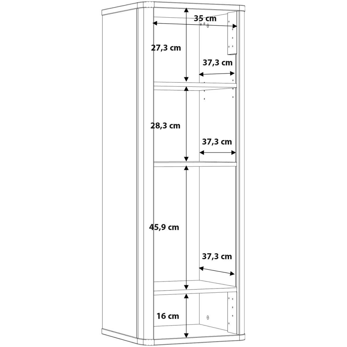 Klara Display Cabinet with 1 Glass Door in Grey and Oak inc LED Lighting - Grey & Oak – image 8