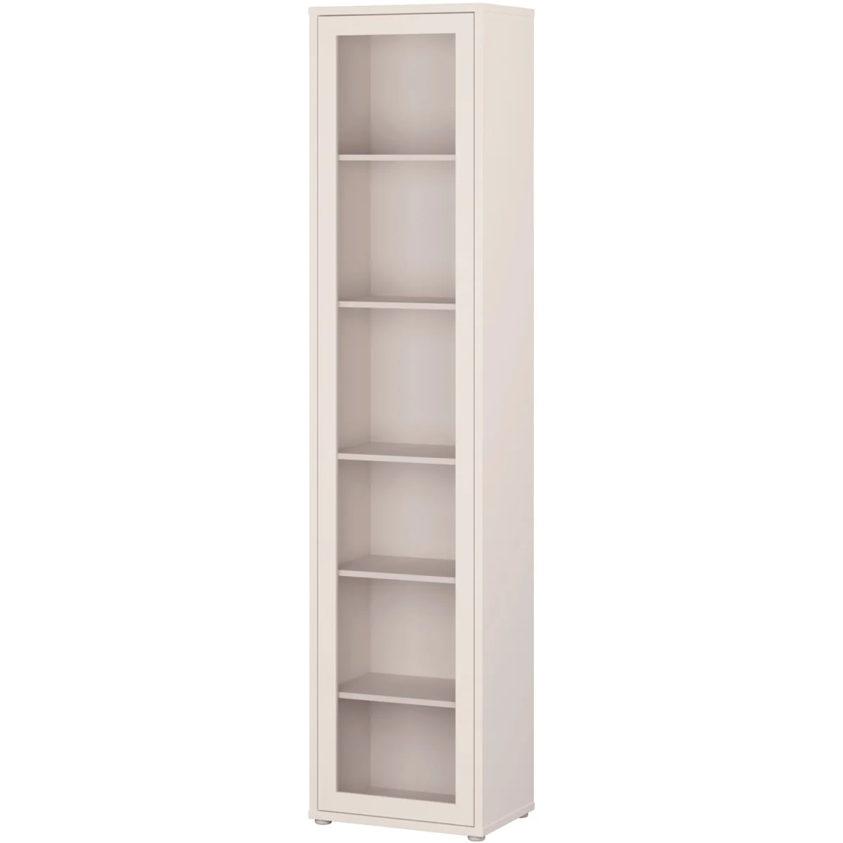 Alice Springs Slim Tall Display Cabinet with 1 Glass Door Push-Open & 5 Shelves in Sand - Sand – image 4