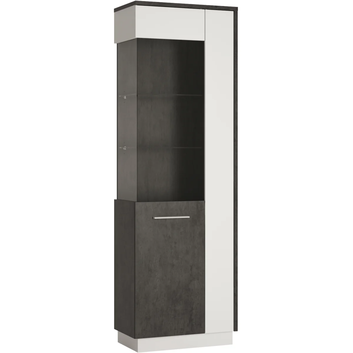 Zingaro Tall Glazed Display Cabinet (LH) - White & Black – image 3