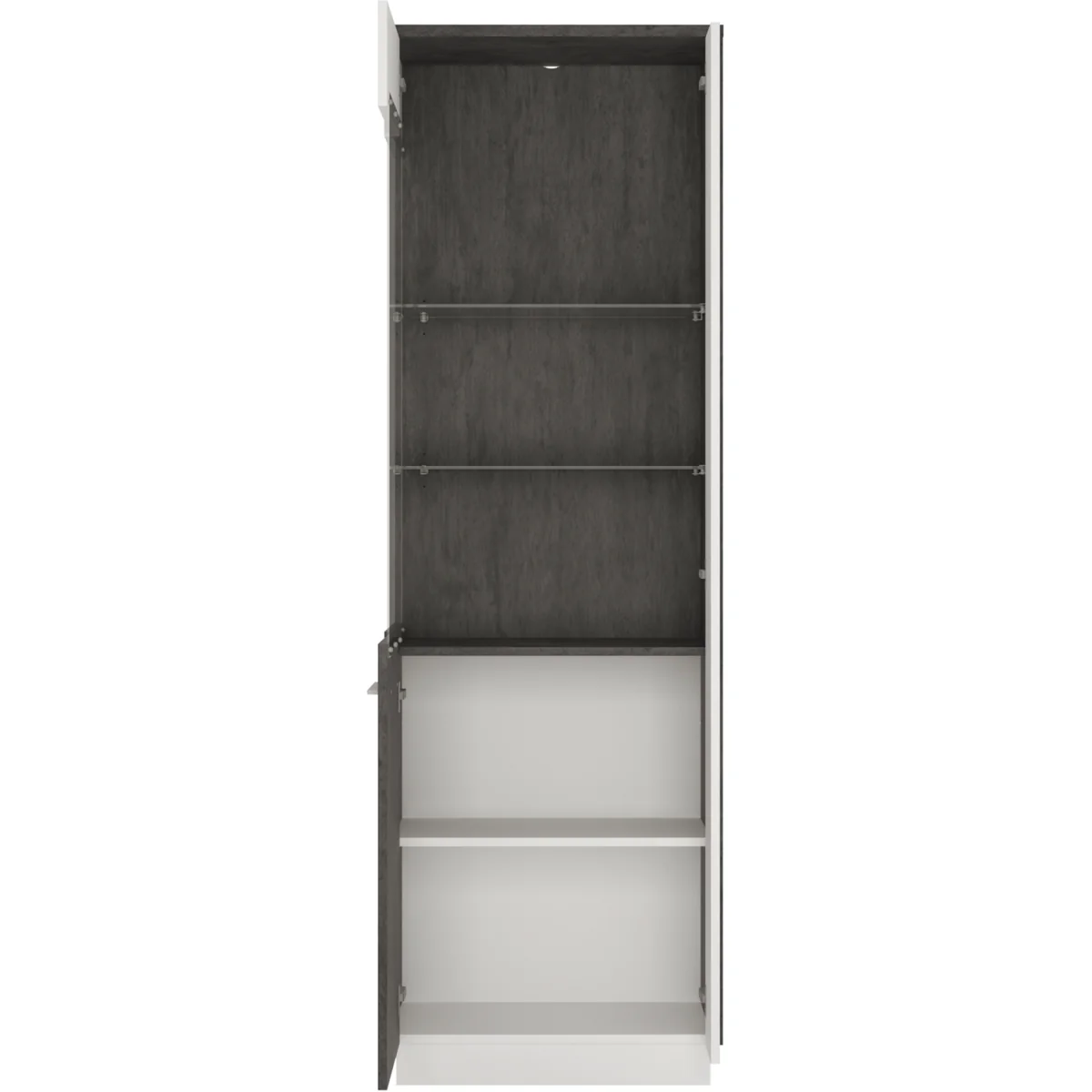 Zingaro Tall Glazed Display Cabinet (LH) - White & Black – image 4