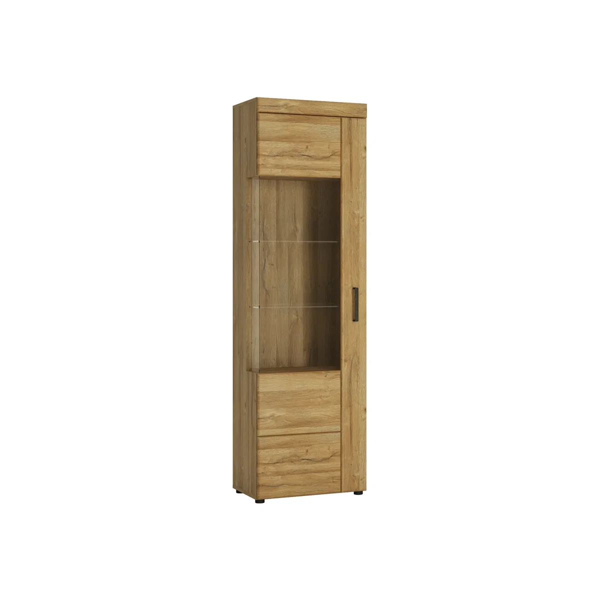 Cortina Tall Glazed Display Cabinet (LH) in Grandson Oak - Grandson Oak – image 1