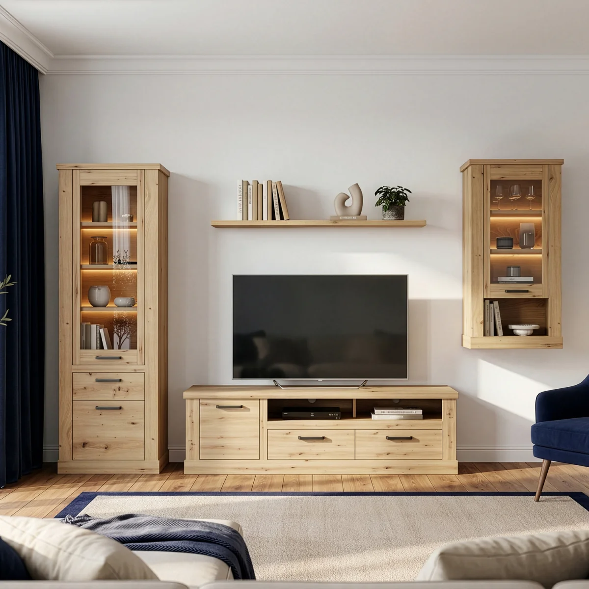 Corona Wall Display cabinet in Artisan Oak - Artisan Oak – image 6