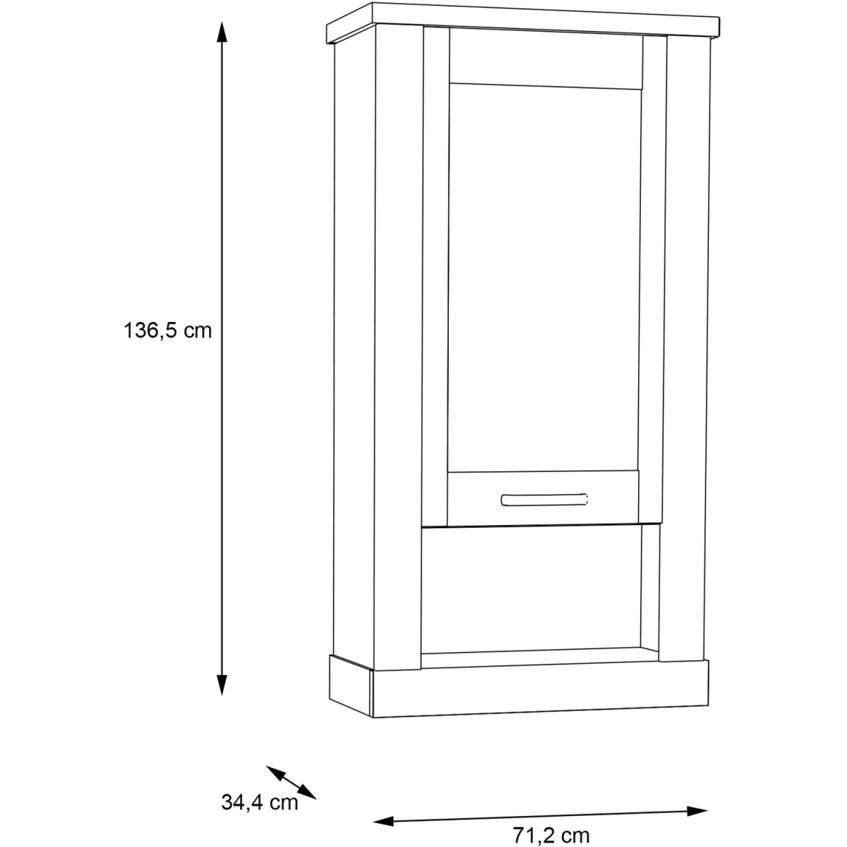 Corona Wall Display cabinet in Artisan Oak - Artisan Oak – image 8