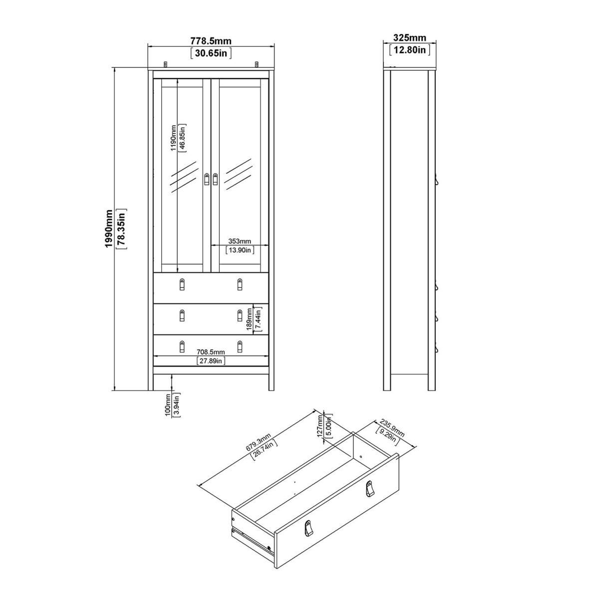 Barcelona 2-Door 3-Drawer China Cabinet - White – image 12