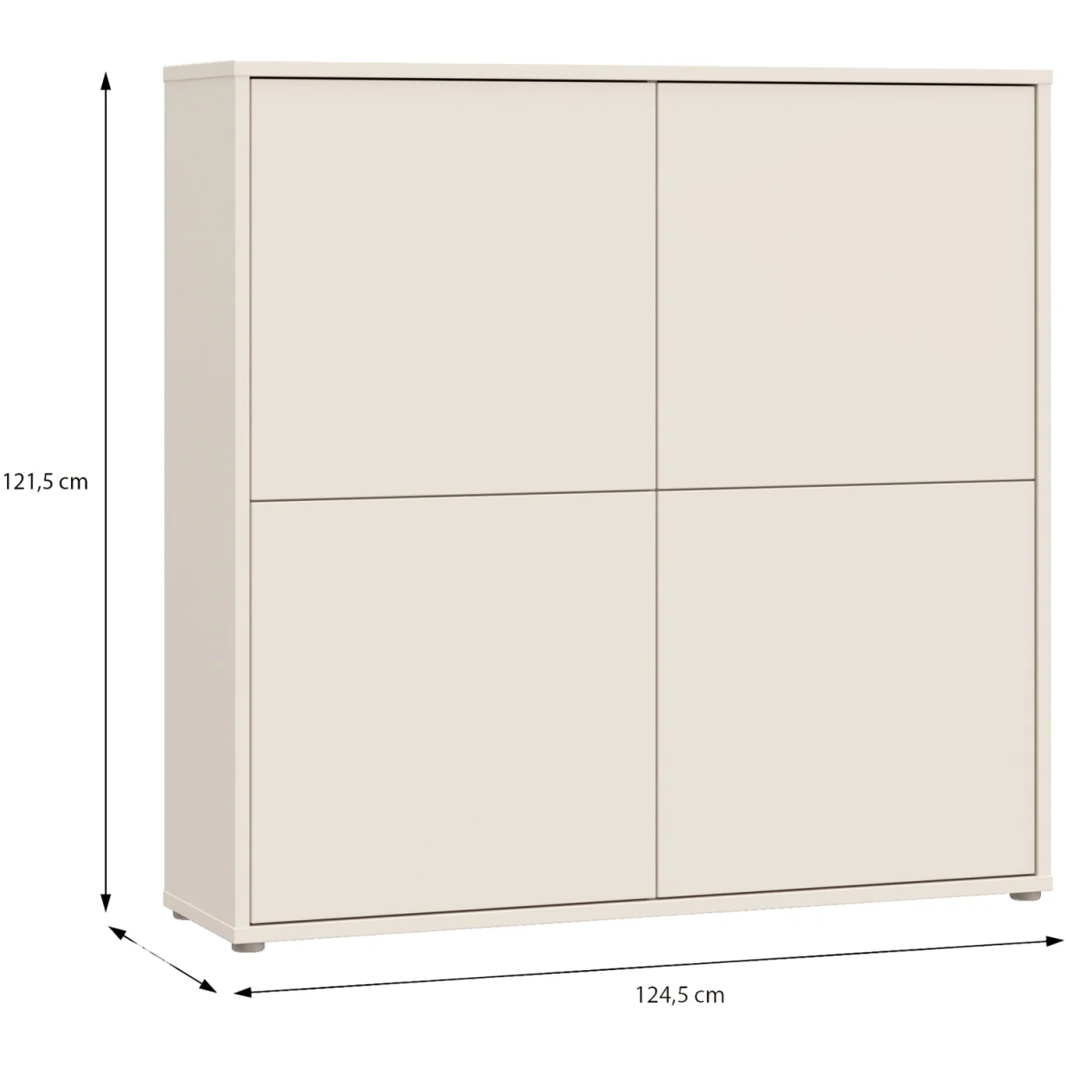 Alice Springs 4 Door Storage Cabinet with Push-Open Doors in Sand - Light Grey – image 2