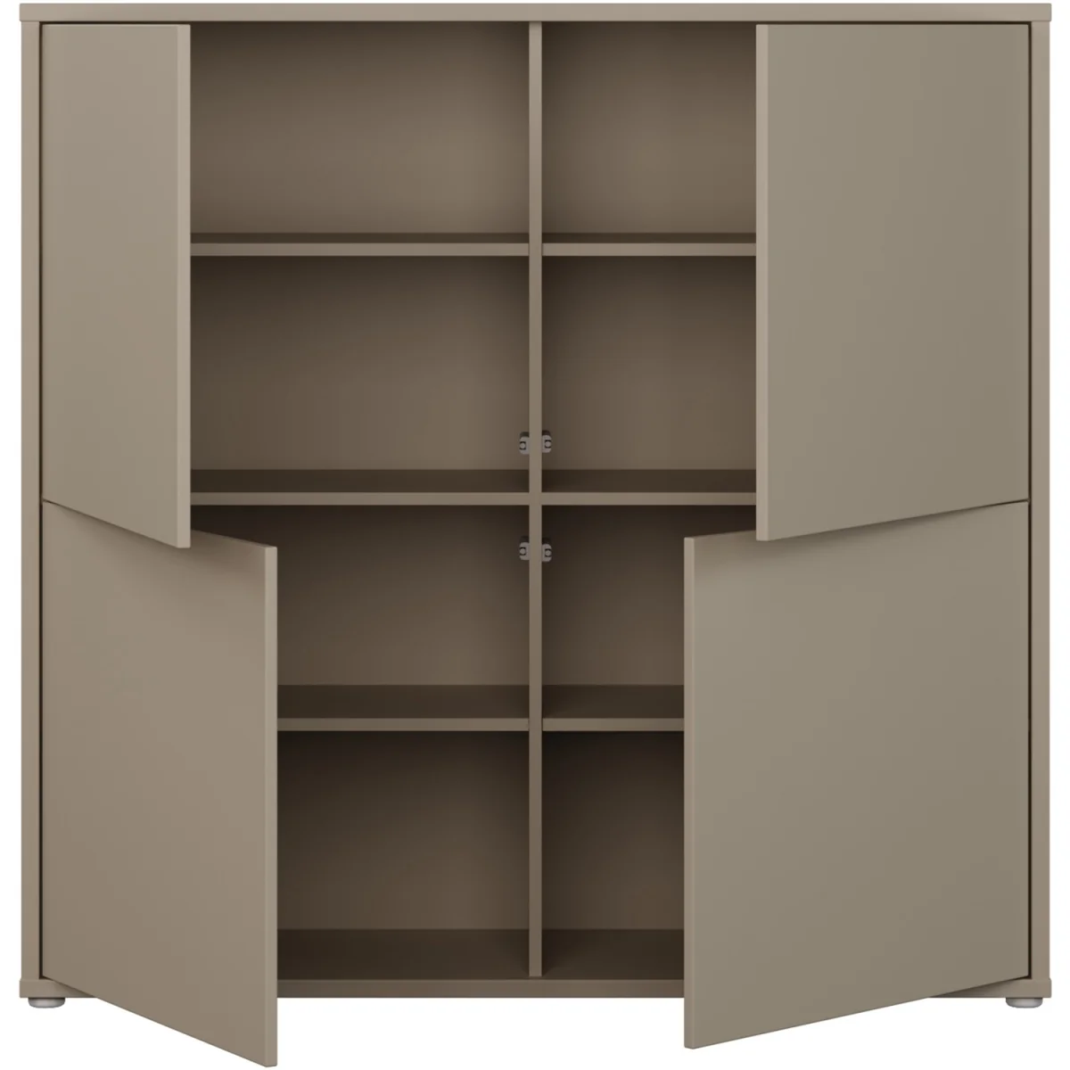 Alice Springs 4 Door Storage Cabinet with Push-Open Doors in Sand - Light Grey – image 11