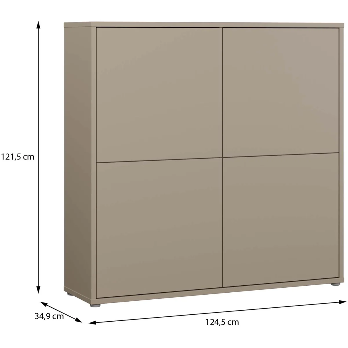 Alice Springs 4 Door Storage Cabinet with Push-Open Doors in Sand - Light Grey – image 12