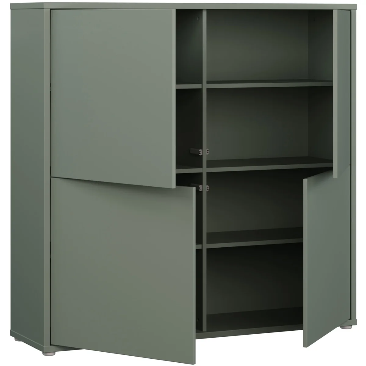 Alice Springs 4 Door Storage Cabinet with Push-Open Doors in Sand - Light Grey – image 16