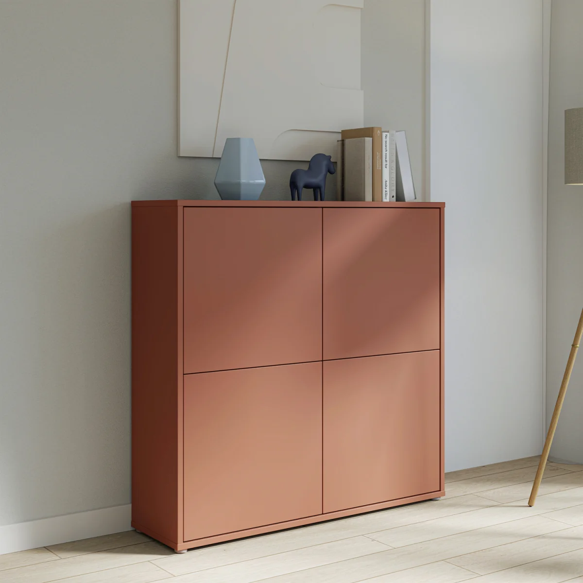 Alice Springs 4 Door Storage Cabinet with Push-Open Doors in Sand - Light Grey – image 18