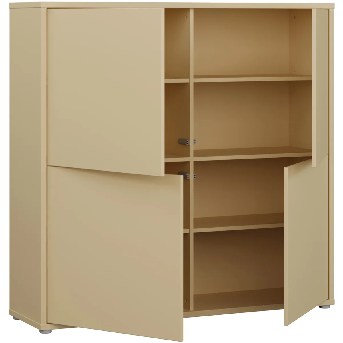 Alice Springs 4 Door Storage Cabinet with Push-Open Doors in Sand - Light Grey – image 42