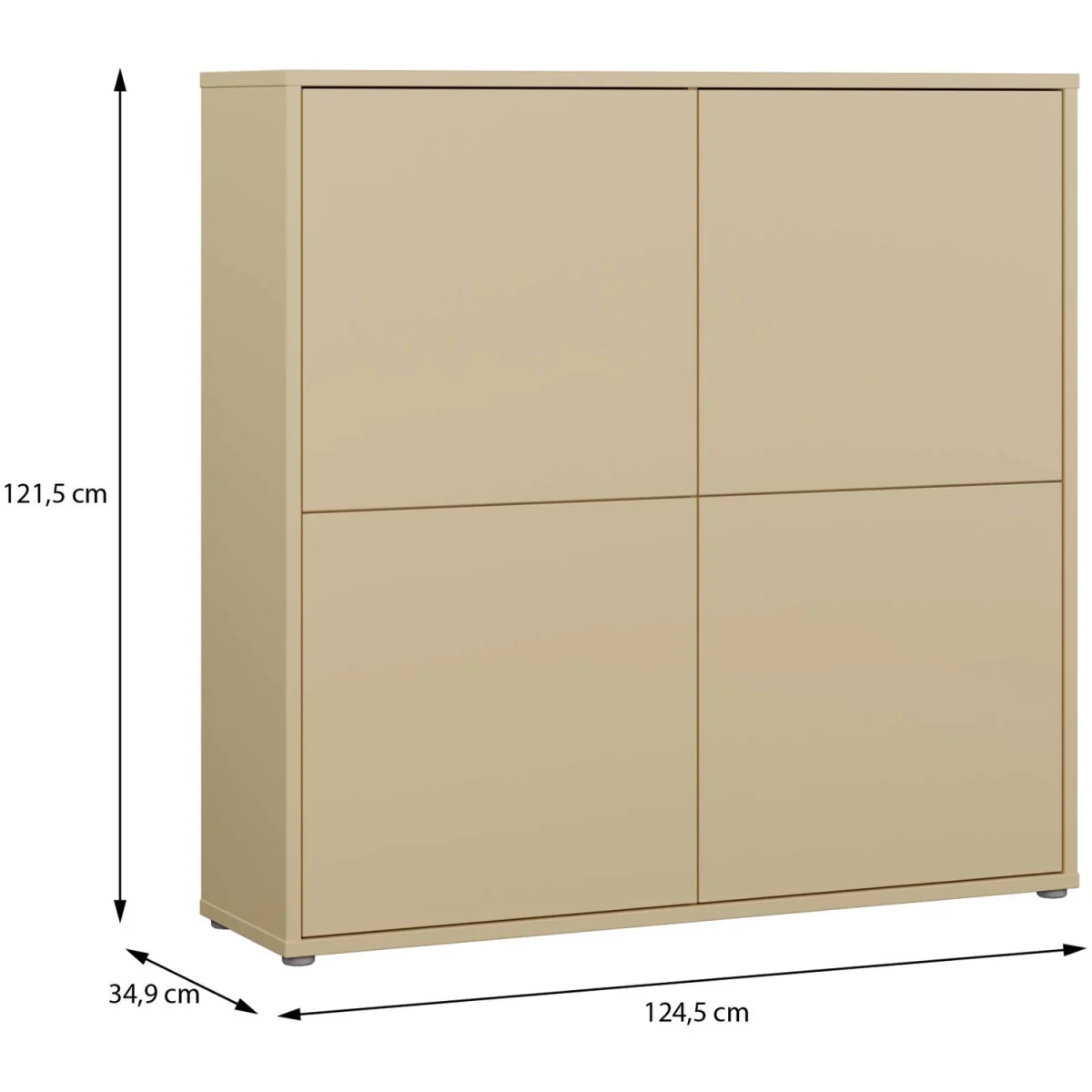 Alice Springs 4 Door Storage Cabinet with Push-Open Doors in Sand - Light Grey – image 43