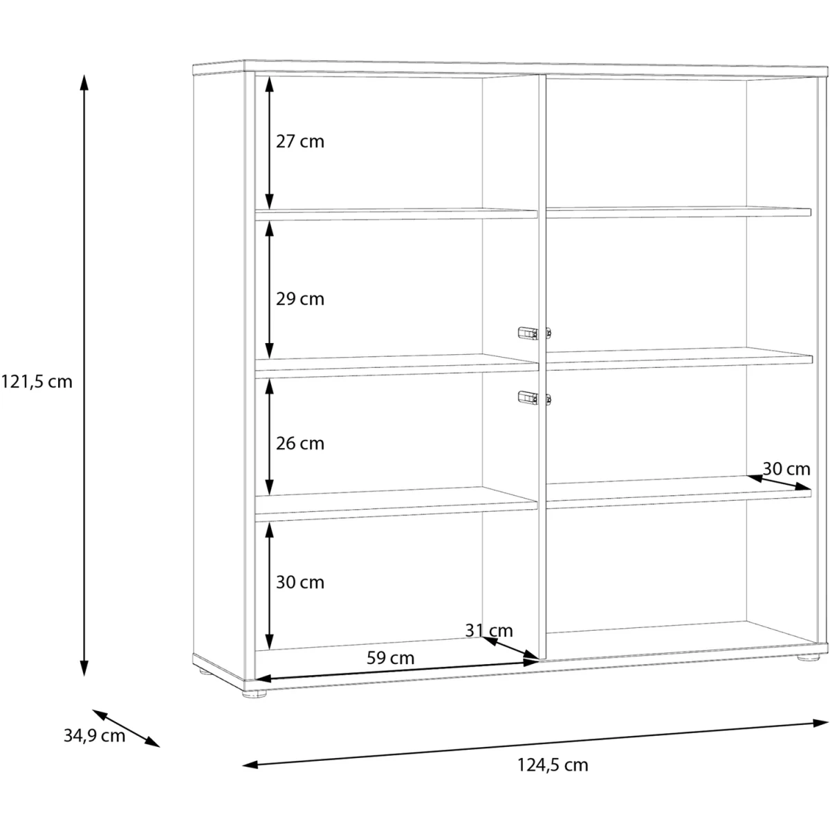 Alice Springs 4 Door Storage Cabinet with Push-Open Doors in Sand - Light Grey – image 48