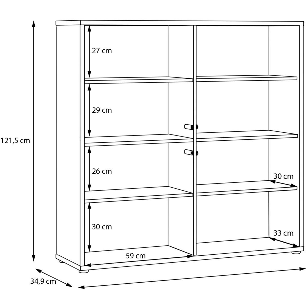 Alice Springs 4 Door Storage Cabinet with Push-Open Doors in Sand - Light Grey – image 49