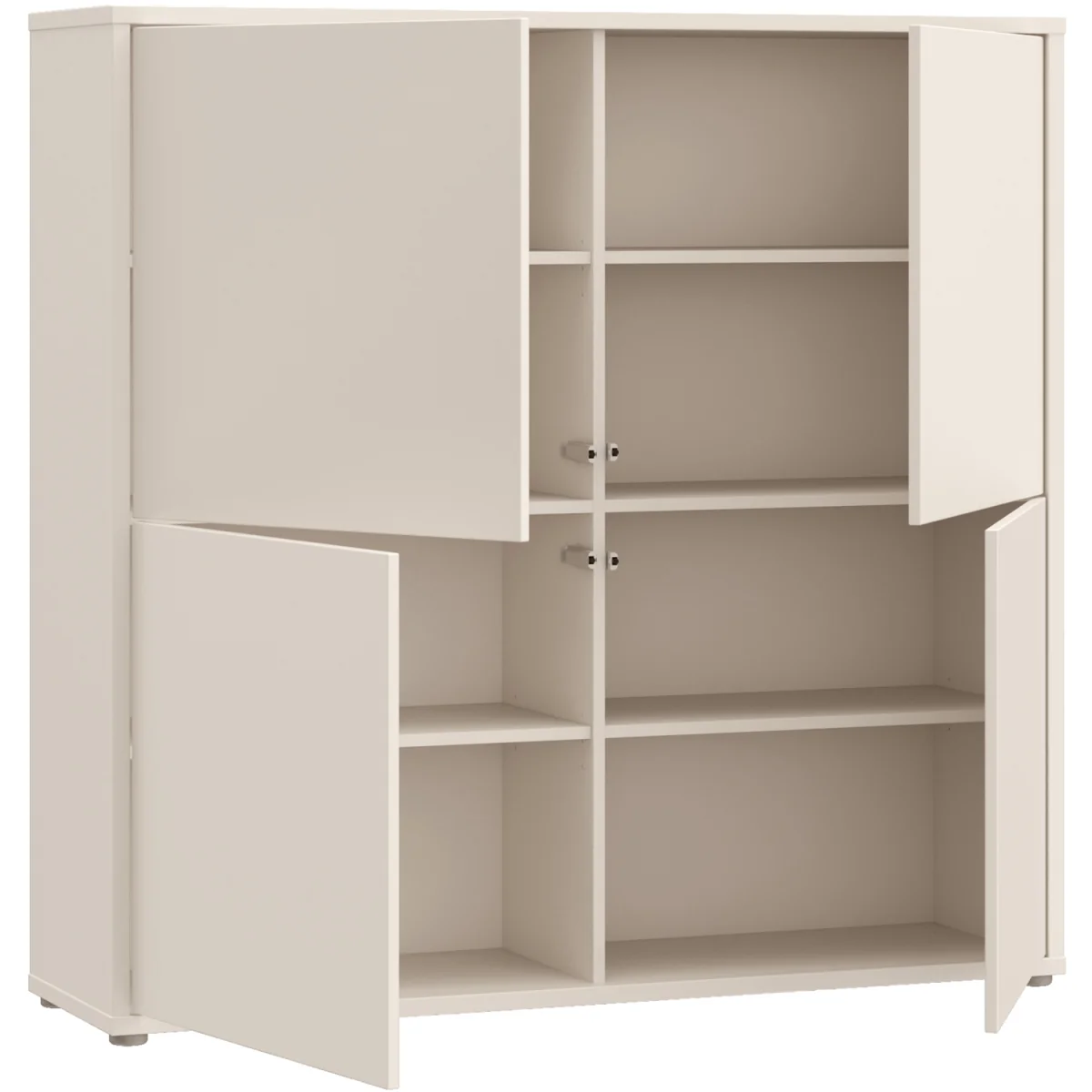 Alice Springs 4 Door Storage Cabinet with Push-Open Doors in Sand - Light Grey – image 6