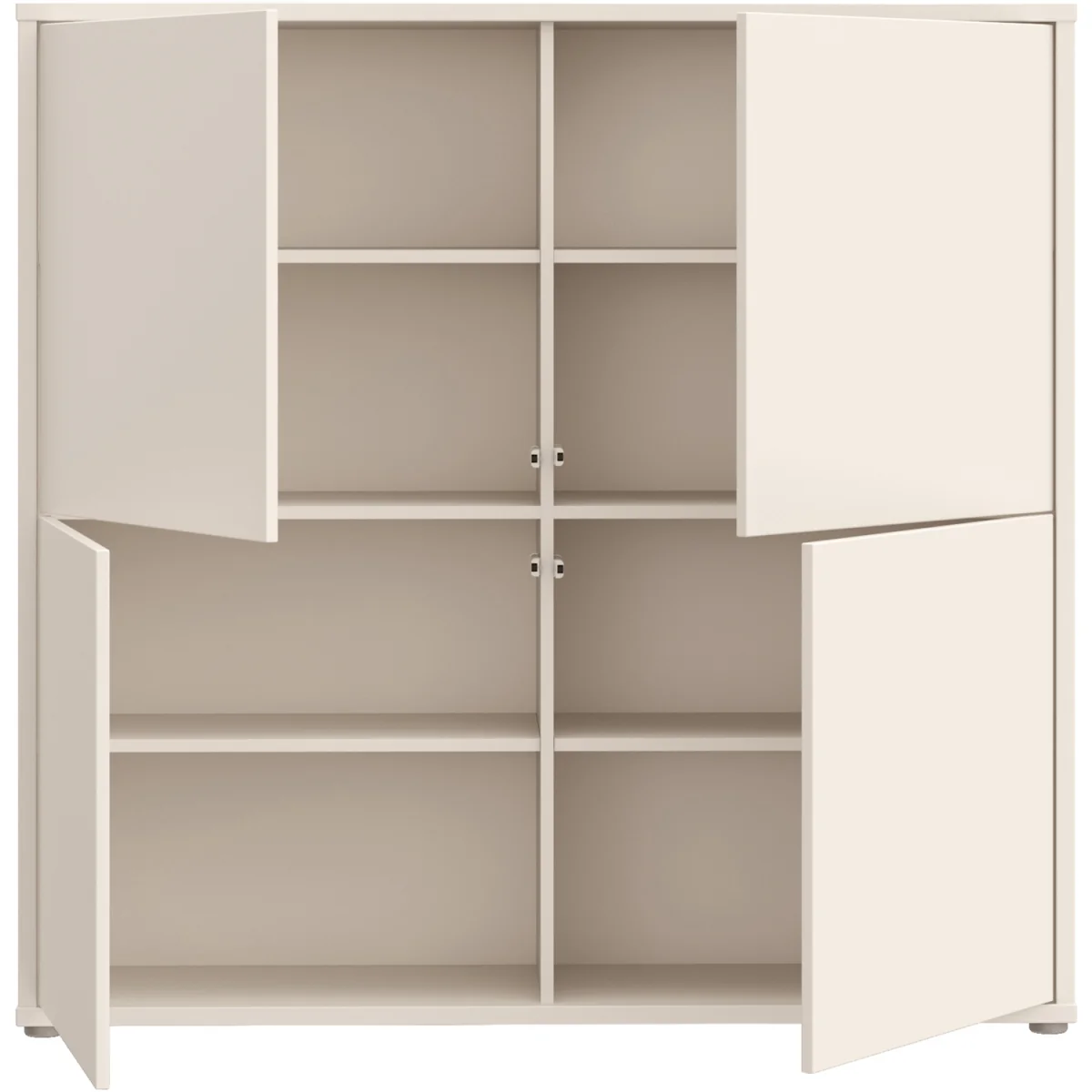 Alice Springs 4 Door Storage Cabinet with Push-Open Doors in Sand - Light Grey – image 7